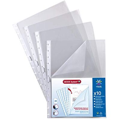 Viquel Herausnehmbare A4 Kunststoffhüllen für Geodenvitrinen Spezielle perforierte Taschen für Geodenportfolio in hoher Qualität und glatt verstärkter Rand transparent Viquel Herausnehmbare A4 Kunststoffhüllen für Geodenvitrinen Spezielle perforierte Taschen für Geodenportfolio in hoher Qualität und glatt verstärkter Rand transparent