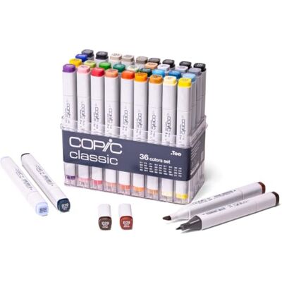 Copic Classic Marker Set mit 36 Farben, professionelle Layoutmarker, alkoholbasiert, im praktischen Acryl-Display zur Aufbewahrung und einfachen Entnahme Copic Classic Marker Set mit 36 Farben, professionelle Layoutmarker, alkoholbasiert, im praktischen Acryl-Display zur Aufbewahrung und einfachen Entnahme
