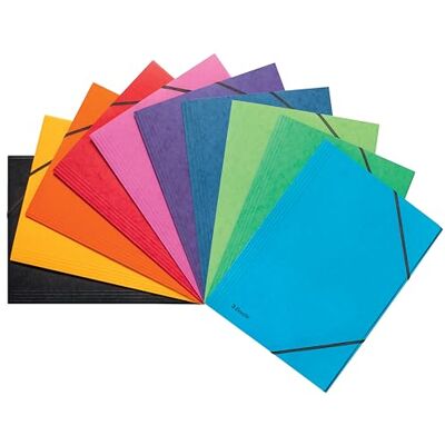 Esselte Eckspannermappe A4 mit Gummizügen, 10er Pack, Robuster Karton 390 g/m², FSC zerzifiziert, 24 x 32 cm, Dokumentenmappe mit 250 Blatt Kapazitätä, für Schule, Zuhause und Büro, 628938 Esselte Eckspannermappe A4 mit Gummizügen, 10er Pack, Robuster Karton 390 g/m², FSC zerzifiziert, 24 x 32 cm, Dokumentenmappe mit 250 Blatt Kapazitätä, für Schule, Zuhause und Büro, 628938