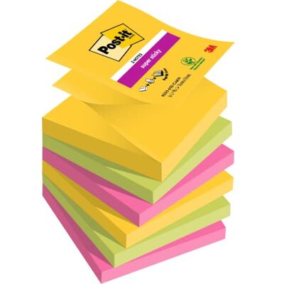 Post-it Super Sticky Z-Notes, 6 Blöcke (540 Blatt), 76 mm x 76 mm Selbstklebende Haftnotizen mit Stärkerer Haftung, Klebezettel für Bürobedarf, Erinnerungen & To-Do-Listen; Repositionierbar Post-it Super Sticky Z-Notes, 6 Blöcke (540 Blatt), 76 mm x 76 mm Selbstklebende Haftnotizen mit Stärkerer Haftung, Klebezettel für Bürobedarf, Erinnerungen & To-Do-Listen; Repositionierbar