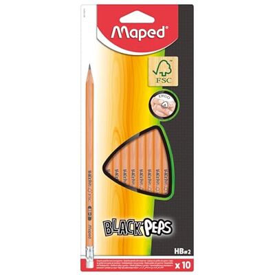 Maped 851732 Blister von 10 Bleistifte HB Radiergummi Maped 851732 Blister von 10 Bleistifte HB Radiergummi