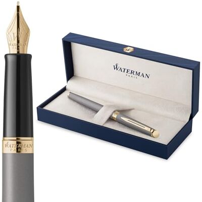 Waterman Hémisphère Füller The Understated Edit Steingrau Füllfederhalter mit feiner Edelstahl Feder Geschenkbox Waterman Hémisphère Füller The Understated Edit Steingrau Füllfederhalter mit feiner Edelstahl Feder Geschenkbox