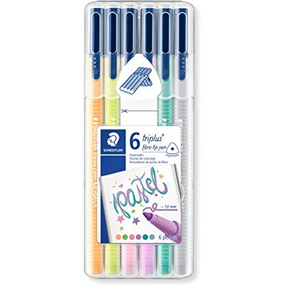 Staedtler triplus color 323 Fasermaler – 6er-Box, Pastell Dreikantiger Schaft, 1,0 mm, auswaschbar – für Kinder, ergonomisch – Art.-Nr. 323SB6CS01 Staedtler triplus color 323 Fasermaler – 6er-Box, Pastell Dreikantiger Schaft, 1,0 mm, auswaschbar – für Kinder, ergonomisch – Art.-Nr. 323SB6CS01