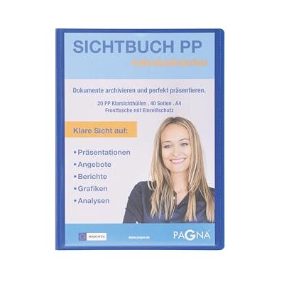 Pagna 21011-07 Sichtbuch A4 PP Office mit Fronttasche blau Pagna 21011-07 Sichtbuch A4 PP Office mit Fronttasche blau