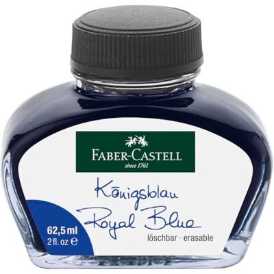 Faber-Castell Tintenglas 62,5 ml Königsblau Hochwertige Füllhaltertinte für Schreibgeräte mit Konverter Faber-Castell Tintenglas 62,5 ml Königsblau Hochwertige Füllhaltertinte für Schreibgeräte mit Konverter