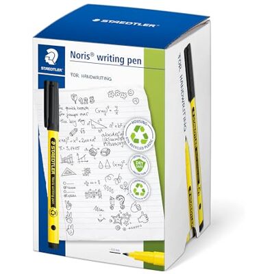 Staedtler Noris 307 Fineliner – Schwarz, 50er Set, 0,6 mm Stabile Spitze, aus 97 % recyceltem Plastik, DRY SAFE – Art.-Nr. 307-9 CT50 Staedtler Noris 307 Fineliner – Schwarz, 50er Set, 0,6 mm Stabile Spitze, aus 97 % recyceltem Plastik, DRY SAFE – Art.-Nr. 307-9 CT50