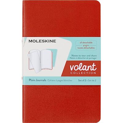 Moleskine Volant Notizhefte (blanko, Soft Cover, Pocket/A6) 2er-Set Korallrot, Aquamarinblau Moleskine Volant Notizhefte (blanko, Soft Cover, Pocket/A6) 2er-Set Korallrot, Aquamarinblau