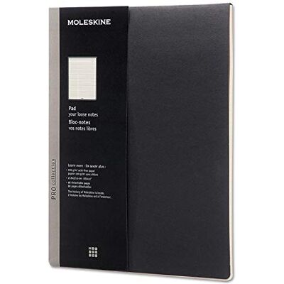 Moleskine Pro-/ Büro-Notizbuch (Notizblock für die Arbeit Soft Cover, herausnehmbare Blätter, Briefgröße 21,6 x 27,9 cm, 96 Seiten) Schwarz Moleskine Pro-/ Büro-Notizbuch (Notizblock für die Arbeit Soft Cover, herausnehmbare Blätter, Briefgröße 21,6 x 27,9 cm, 96 Seiten) Schwarz