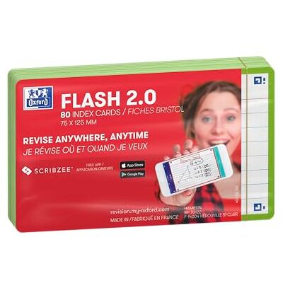 Oxford Flash 2.0 Flashcards A7 75x125mm Liniert Grün 80 Stück Oxford Flash 2.0 Flashcards A7 75x125mm Liniert Grün 80 Stück