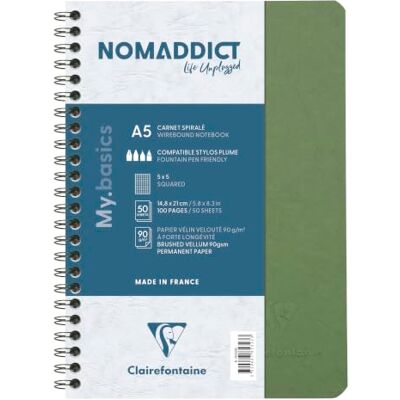 Clairefontaine 785323C Spiralbuch (DIN A5, 14,8 x 21 cm, Age Bag kariert, 50 Blatt) 1 Stück grün Clairefontaine 785323C Spiralbuch (DIN A5, 14,8 x 21 cm, Age Bag kariert, 50 Blatt) 1 Stück grün