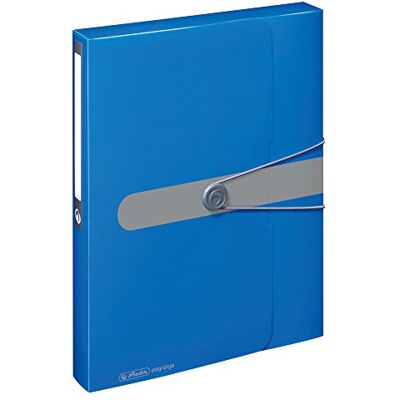 Herlitz Sammelbox A4 PP mit Rückenetikett, 1 Stück mit Design-Aufdruck, Rückenbreite 4 cm, opak blau Herlitz Sammelbox A4 PP mit Rückenetikett, 1 Stück mit Design-Aufdruck, Rückenbreite 4 cm, opak blau