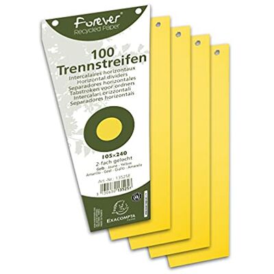 Exacompta 13525B 100er Pack Karton-Trennstreifen. Trapezform gelb. Für eine übersichtliche Anblage Ihrer Dokumente. Trennlaschen Trennblätter Ordner Register Blauer Engel, 10x24 Exacompta 13525B 100er Pack Karton-Trennstreifen. Trapezform gelb. Für eine übersichtliche Anblage Ihrer Dokumente. Trennlaschen Trennblätter Ordner Register Blauer Engel, 10x24