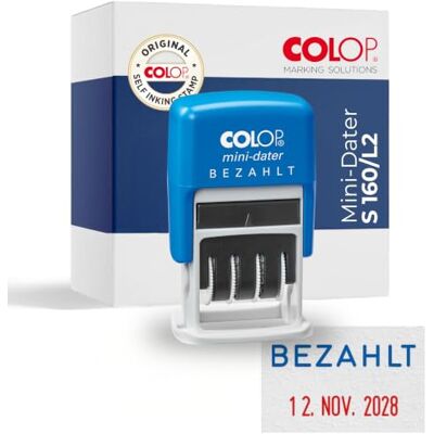 COLOP Datumstempel mit Text „BEZAHLT“ Datum Deutsch rot-blau S160/L2 Jahresband mit 12 Jahren 2-farbiger Abdruck dokumentenechte & ISO-zertifizierte Tinte Büro & Verwaltung COLOP Datumstempel mit Text „BEZAHLT“ Datum Deutsch rot-blau S160/L2 Jahresband mit 12 Jahren 2-farbiger Abdruck dokumentenechte & ISO-zertifizierte Tinte Büro & Verwaltung