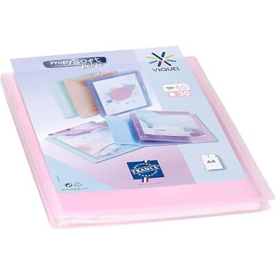 Viquel Dokumentenhülle personalisierbar – Einband im A4-Format – Sichtbuch für 60 Bilder (30 Hüllen) Propysoft – transparente und glatte Hüllen – Rosa durchscheinend Viquel Dokumentenhülle personalisierbar – Einband im A4-Format – Sichtbuch für 60 Bilder (30 Hüllen) Propysoft – transparente und glatte Hüllen – Rosa durchscheinend
