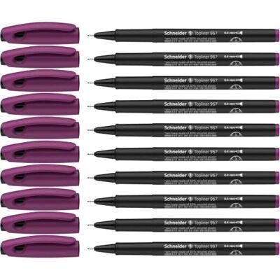 Schneider Topliner 967 Fineliner (Strichstärke 0,4 mm) 10 Stück violett Schneider Topliner 967 Fineliner (Strichstärke 0,4 mm) 10 Stück violett