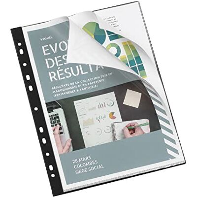 Viquel perforierte Einsteckfächer für A4-Ordner Dokumententasche für 40 Bilder Schwarz Viquel perforierte Einsteckfächer für A4-Ordner Dokumententasche für 40 Bilder Schwarz