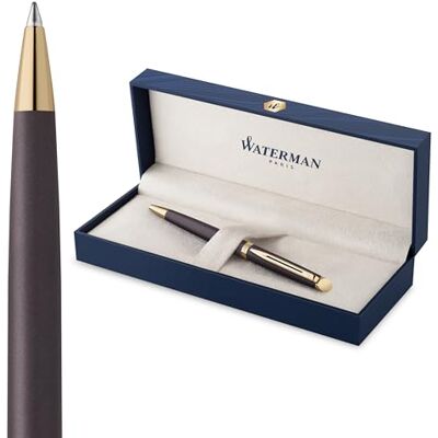 Waterman Hémisphère Kugelschreiber The Understated Edit Lavaschwarz Mittlere Spitze und blaue Tinte Geschenkbox Waterman Hémisphère Kugelschreiber The Understated Edit Lavaschwarz Mittlere Spitze und blaue Tinte Geschenkbox