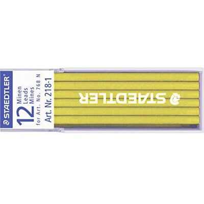 Staedtler 218 Lumocolor non-permanent omnichrom Spezialmine, 12 Stück Etui, gelb Staedtler 218 Lumocolor non-permanent omnichrom Spezialmine, 12 Stück Etui, gelb