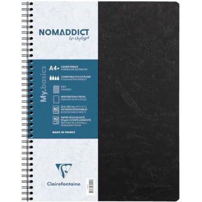 Clairefontaine 782521C Collegeblock / Heft Age Bag mit Doppelspirale, DIN A4+ 80 Blatt abtrennbar, perforiert, 4-fach gelocht, kariert, Schwarz, 1 Stück Clairefontaine 782521C Collegeblock / Heft Age Bag mit Doppelspirale, DIN A4+ 80 Blatt abtrennbar, perforiert, 4-fach gelocht, kariert, Schwarz, 1 Stück