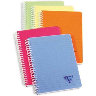 Clairefontaine 328546C Notizheft Linicolor FRESH, mit Doppelspirale DIN A5, 90 Blatt 90g, liniert, Einband aus gerilltem Polypropylen, farbig sortiert, 1 Stück Clairefontaine 328546C Notizheft Linicolor FRESH, mit Doppelspirale DIN A5, 90 Blatt 90g, liniert, Einband aus gerilltem Polypropylen, farbig sortiert, 1 Stück
