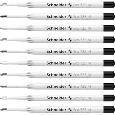 Schneider 172511 Eco 725 Kugelschreibermine (ausgezeichnet mit Der blaue Engel, Strichstärke: M) schwarz, 10 Stück Schneider 172511 Eco 725 Kugelschreibermine (ausgezeichnet mit Der blaue Engel, Strichstärke: M) schwarz, 10 Stück