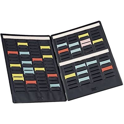 Nobo T-Karten Mini Planungsset, tragbar, Haftnotizen Set mit 2 Klappen mit 4 Spalten und 135 Slots, Größe 1,5, 3084000 Nobo T-Karten Mini Planungsset, tragbar, Haftnotizen Set mit 2 Klappen mit 4 Spalten und 135 Slots, Größe 1,5, 3084000