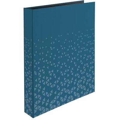 HERMA Ringbuch A4 Blau, schmal, 4 Ringe, 46 mm breit, Ringordner mit veredeltem Dreieck Muster und Softtouch Oberfläche, Hardcover Ordner für Fotohüllen, Prospekthüllen und Sammelhüllen HERMA Ringbuch A4 Blau, schmal, 4 Ringe, 46 mm breit, Ringordner mit veredeltem Dreieck Muster und Softtouch Oberfläche, Hardcover Ordner für Fotohüllen, Prospekthüllen und Sammelhüllen