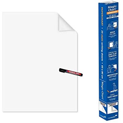 Legamaster Magic-Chart paperchart foil 60x80cm Magic-Chart Paperchart Folie 60 x 80 cm, 25 Blatt, selbsthaftend ohne Klebstoff, beschreibbar und recyclingfähig Legamaster Magic-Chart paperchart foil 60x80cm Magic-Chart Paperchart Folie 60 x 80 cm, 25 Blatt, selbsthaftend ohne Klebstoff, beschreibbar und recyclingfähig