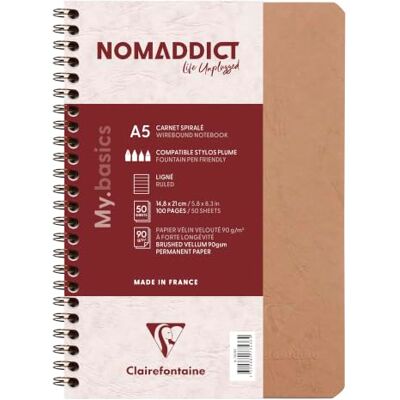 Clairefontaine 78536C Spiralbuch (DIN A5, 14,8 x 21 cm, Age Bag liniert mit Rand, 50 Blatt) 1 Stück braun Clairefontaine 78536C Spiralbuch (DIN A5, 14,8 x 21 cm, Age Bag liniert mit Rand, 50 Blatt) 1 Stück braun