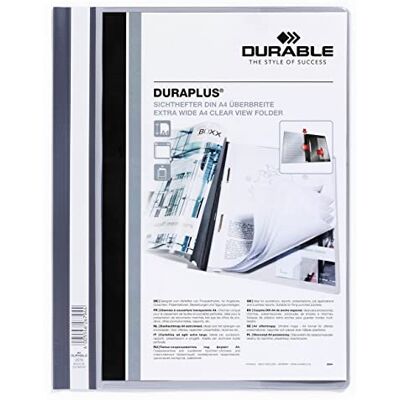 Durable Angebotshefter Duraplus mit Sichttasche für A4, grau, 25er Packung, 257910 Durable Angebotshefter Duraplus mit Sichttasche für A4, grau, 25er Packung, 257910