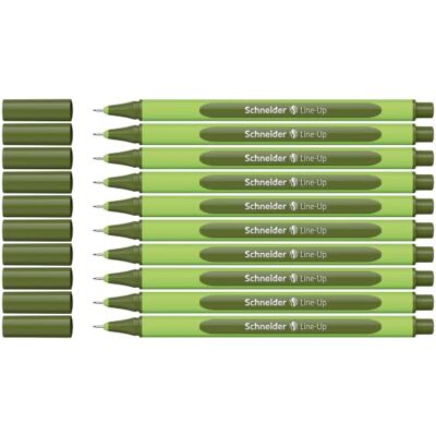 Schneider Line-Up Fineliner (Strichstärke 0,4 mm, aus biobasiertem Kunststoff, ausgezeichnet mit Der blaue Engel) 10 Stück, olive-green Schneider Line-Up Fineliner (Strichstärke 0,4 mm, aus biobasiertem Kunststoff, ausgezeichnet mit Der blaue Engel) 10 Stück, olive-green