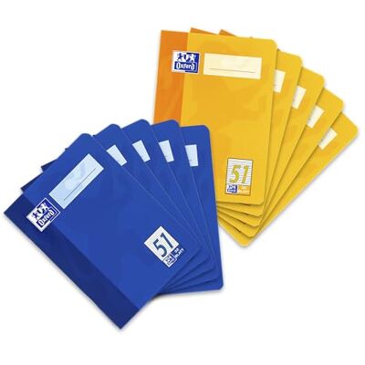 Oxford Oktavheft, A6, Lineatur 51 (liniert), 32 Blatt, gelb & blau, 10 Stück Oxford Oktavheft, A6, Lineatur 51 (liniert), 32 Blatt, gelb & blau, 10 Stück