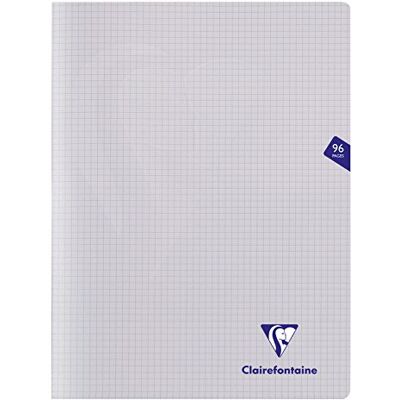 Clairefontaine 393362C Schulheft Mimesys DIN A4+ 24x32 cm, robust mit Umschlag aus PP, 48 Blatt, kariert, 90g, Transparent, 1 Stück Clairefontaine 393362C Schulheft Mimesys DIN A4+ 24x32 cm, robust mit Umschlag aus PP, 48 Blatt, kariert, 90g, Transparent, 1 Stück