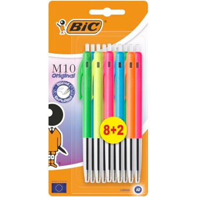 BIC M10 Clic Kugelschreiber, farblich sortiert, 10 Stück BIC M10 Clic Kugelschreiber, farblich sortiert, 10 Stück