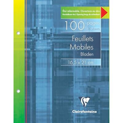 Clairefontaine 182C Packung mit 50 Blatt Ringbucheinlagen 16,5x21 cm, 2-fach gelocht, kariert 5/5 mit Rand, Velinpapier 90g, Weiß, 1 Pack Clairefontaine 182C Packung mit 50 Blatt Ringbucheinlagen 16,5x21 cm, 2-fach gelocht, kariert 5/5 mit Rand, Velinpapier 90g, Weiß, 1 Pack