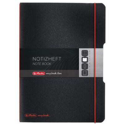 Herlitz 11361508 Notizheft (A4, PP-Wechselcover mit Verschlußgummi, 80g/m²) 80 Blatt, Schwarz Herlitz 11361508 Notizheft (A4, PP-Wechselcover mit Verschlußgummi, 80g/m²) 80 Blatt, Schwarz