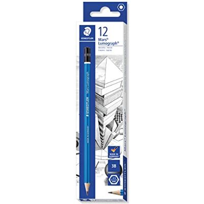 Staedtler Mars Lumograph 100 Zeichenstifte – 3B, 12er Set Bruchfeste Mine mit Spezialrezeptur – nachhaltiges Holz, Künstler – Art.-Nr. 100-3B Staedtler Mars Lumograph 100 Zeichenstifte – 3B, 12er Set Bruchfeste Mine mit Spezialrezeptur – nachhaltiges Holz, Künstler – Art.-Nr. 100-3B