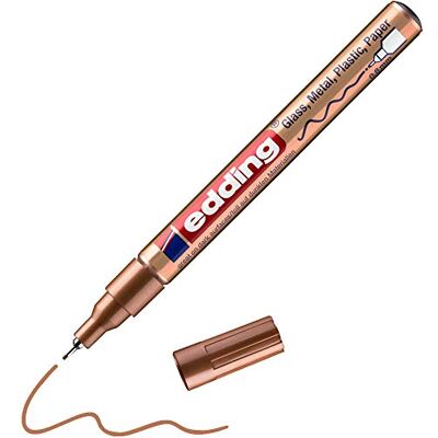 edding 780 Glanzlackmarker kupfer Packung mit 1 Lackmarker extra-feine Rundspitze 0,8 mm Lackstift für Glas, Stein, Holz, Kunststoff und Papier wasserfest, stark deckend, sehr dünn edding 780 Glanzlackmarker kupfer Packung mit 1 Lackmarker extra-feine Rundspitze 0,8 mm Lackstift für Glas, Stein, Holz, Kunststoff und Papier wasserfest, stark deckend, sehr dünn