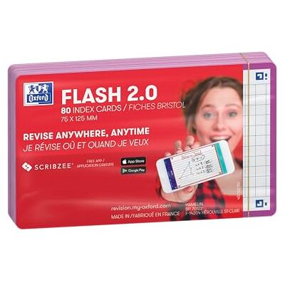 Oxford Flash 2.0 Flashcards A7 75x125mm Kariert 5mm Hell Lila 80 Stück Oxford Flash 2.0 Flashcards A7 75x125mm Kariert 5mm Hell Lila 80 Stück