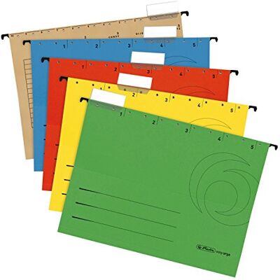 Herlitz 5874656 Hängemappe A4 UniReg farbig sortiert 5er Kraftkarton, 230 g/qm (Hängemappe 5er Set, sortiert) Herlitz 5874656 Hängemappe A4 UniReg farbig sortiert 5er Kraftkarton, 230 g/qm (Hängemappe 5er Set, sortiert)