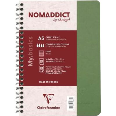 Clairefontaine 785363C Spiralbuch AgeBag DIN A5, 14,8 x 21 cm, liniert mit Rand, 50 Blatt 1 Stück grün Clairefontaine 785363C Spiralbuch AgeBag DIN A5, 14,8 x 21 cm, liniert mit Rand, 50 Blatt 1 Stück grün