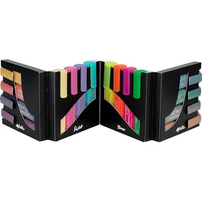 Faber-Castell Textmarker Set, 16 Marker im Desk Organizer Highlighter mit Neon-, Pastell- und Metallicfarben sowie Keilspitze für 1-5 mm Markierungen Faber-Castell Textmarker Set, 16 Marker im Desk Organizer Highlighter mit Neon-, Pastell- und Metallicfarben sowie Keilspitze für 1-5 mm Markierungen