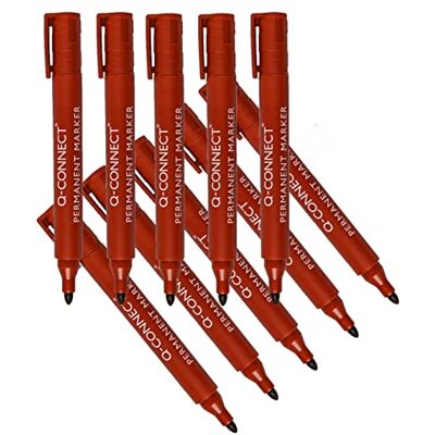 Q-Connect Q Connect Rundspitze permanent marker – Rot, 10 Einheiten Q-Connect Q Connect Rundspitze permanent marker – Rot, 10 Einheiten