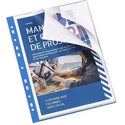 Viquel Binderücken gelocht für A4 Ordner Blau Viquel Binderücken gelocht für A4 Ordner Blau