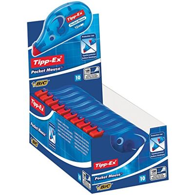 BIC Tipp-Ex Korrekturroller Pocket Mouse mit Schutzkappe, 10 m x 4,2 mm, 10er-Pack, ideal für das Büro, das Homeoffice oder die Schule BIC Tipp-Ex Korrekturroller Pocket Mouse mit Schutzkappe, 10 m x 4,2 mm, 10er-Pack, ideal für das Büro, das Homeoffice oder die Schule