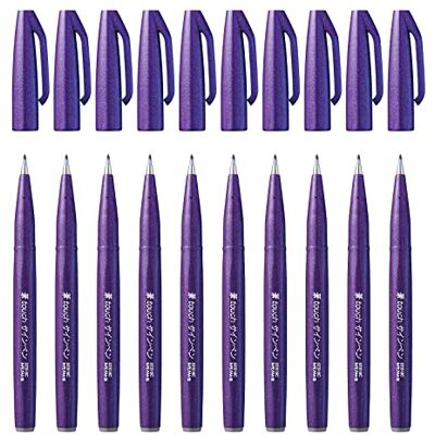 Pentel SES15C-V Faserschreiber mit Flexibler Pinsel-ähnlicher Spitze violett 10 Stück Pentel SES15C-V Faserschreiber mit Flexibler Pinsel-ähnlicher Spitze violett 10 Stück