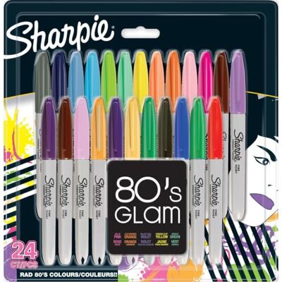Sharpie Permanent Marker Marker Stifte mit feiner Spitze 80s Glam Farben 24 Stück Market Set Sharpie Permanent Marker Marker Stifte mit feiner Spitze 80s Glam Farben 24 Stück Market Set
