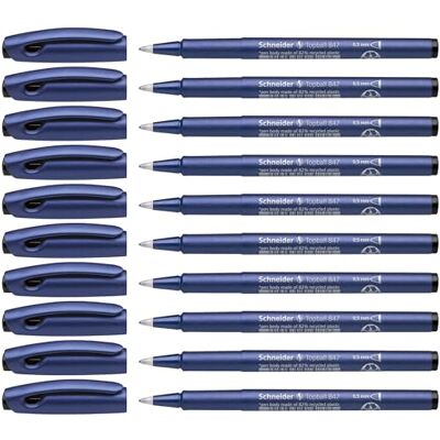 Schneider 8471 Topball 847 Tintenroller (Kunststoffspitze, 0,5 mm) 10er Packung schwarz Schneider 8471 Topball 847 Tintenroller (Kunststoffspitze, 0,5 mm) 10er Packung schwarz