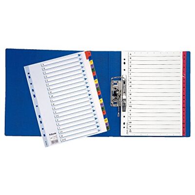 Esselte Register A4 A-Z, robuster Karton mit Mylar-verstärkten Reitern, blau/mehrfarbig Esselte Register A4 A-Z, robuster Karton mit Mylar-verstärkten Reitern, blau/mehrfarbig