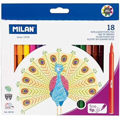MILAN Schachtel mit 18 Finelinern. MILAN Schachtel mit 18 Finelinern.
